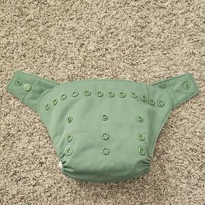 Grovia Hybrid Diaper Cover With Stage Dry Liner In Solid Green